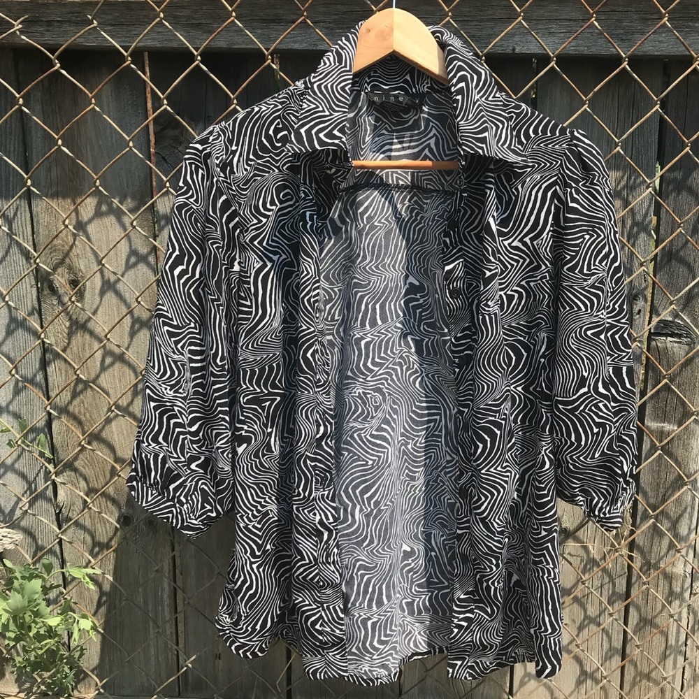 Swirly Zebra Print Blouse